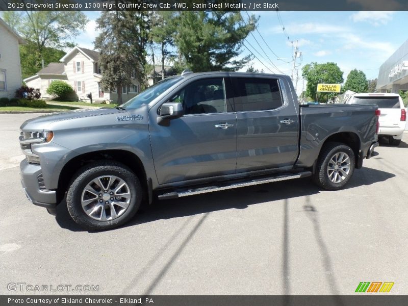 Satin Steel Metallic / Jet Black 2019 Chevrolet Silverado 1500 High Country Crew Cab 4WD