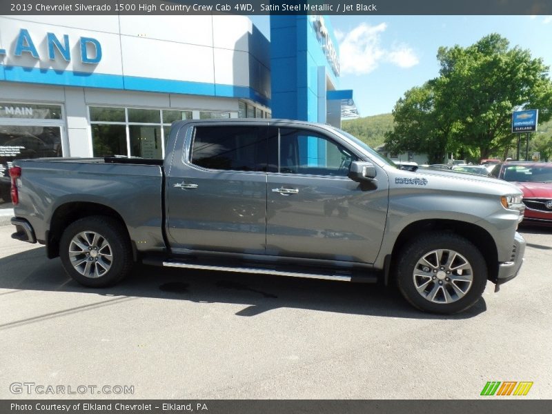 Satin Steel Metallic / Jet Black 2019 Chevrolet Silverado 1500 High Country Crew Cab 4WD