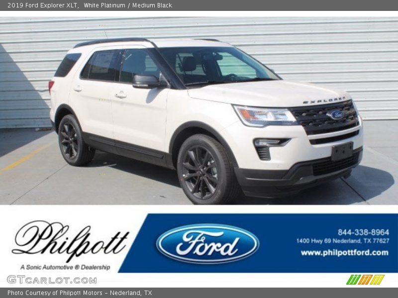 White Platinum / Medium Black 2019 Ford Explorer XLT