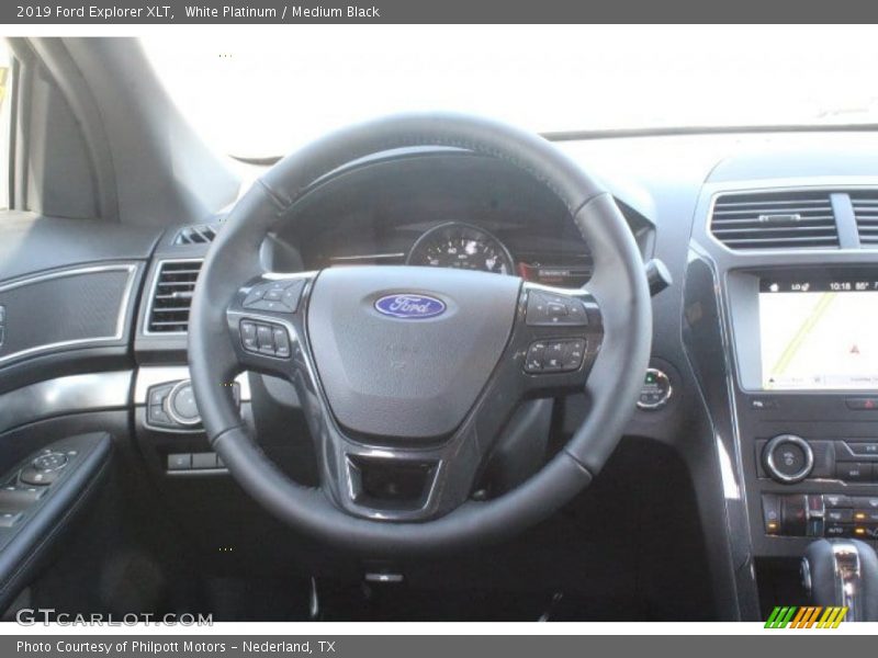 White Platinum / Medium Black 2019 Ford Explorer XLT