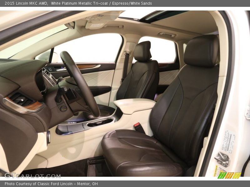 White Platinum Metallic Tri-coat / Espresso/White Sands 2015 Lincoln MKC AWD