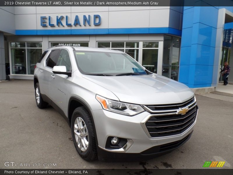 Silver Ice Metallic / Dark Atmosphere/Medium Ash Gray 2019 Chevrolet Traverse LT AWD