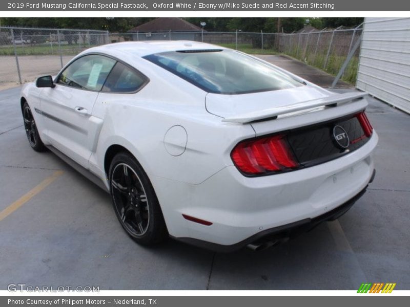 Oxford White / Ebony w/Miko Suede and Red Accent Stitching 2019 Ford Mustang California Special Fastback