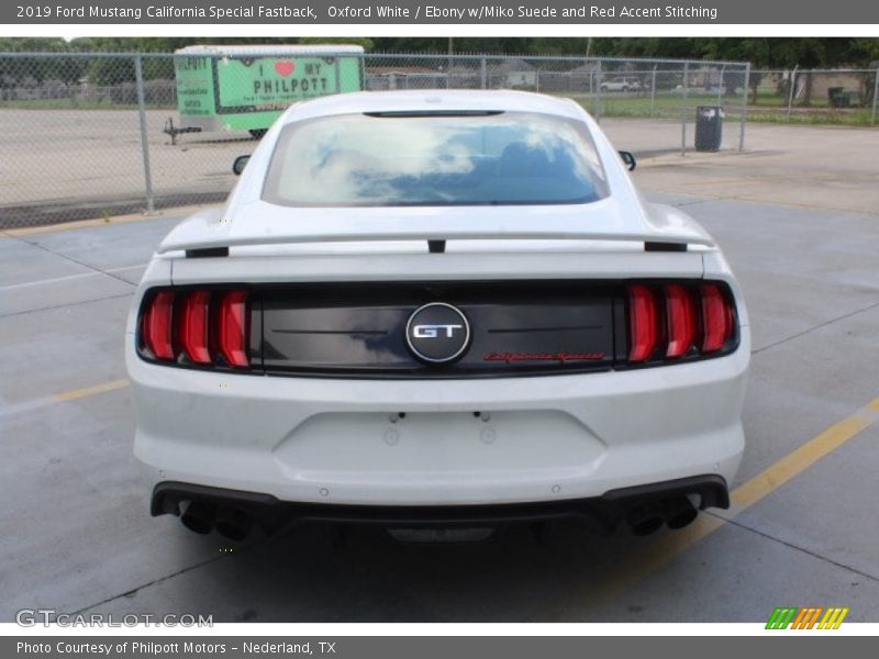 Oxford White / Ebony w/Miko Suede and Red Accent Stitching 2019 Ford Mustang California Special Fastback