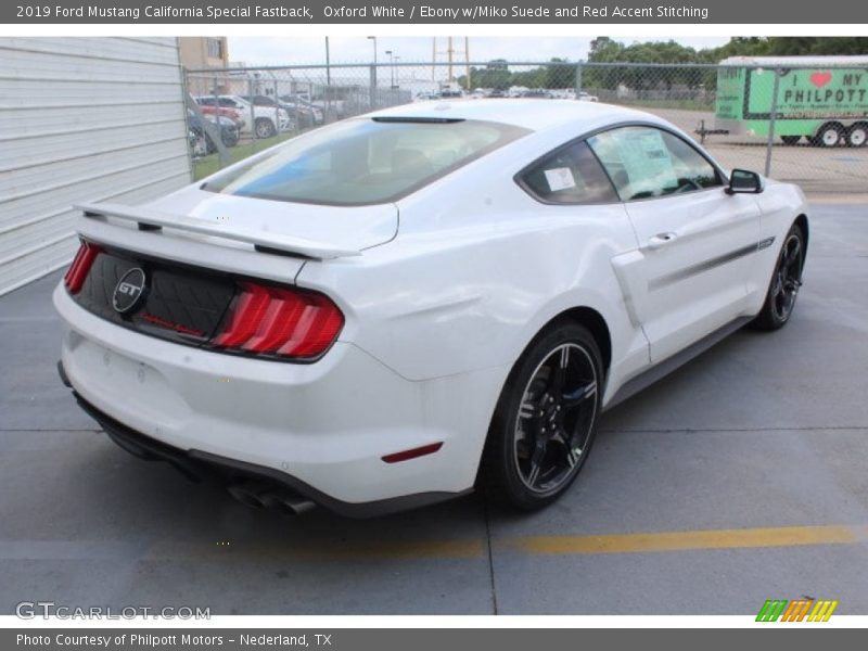 Oxford White / Ebony w/Miko Suede and Red Accent Stitching 2019 Ford Mustang California Special Fastback