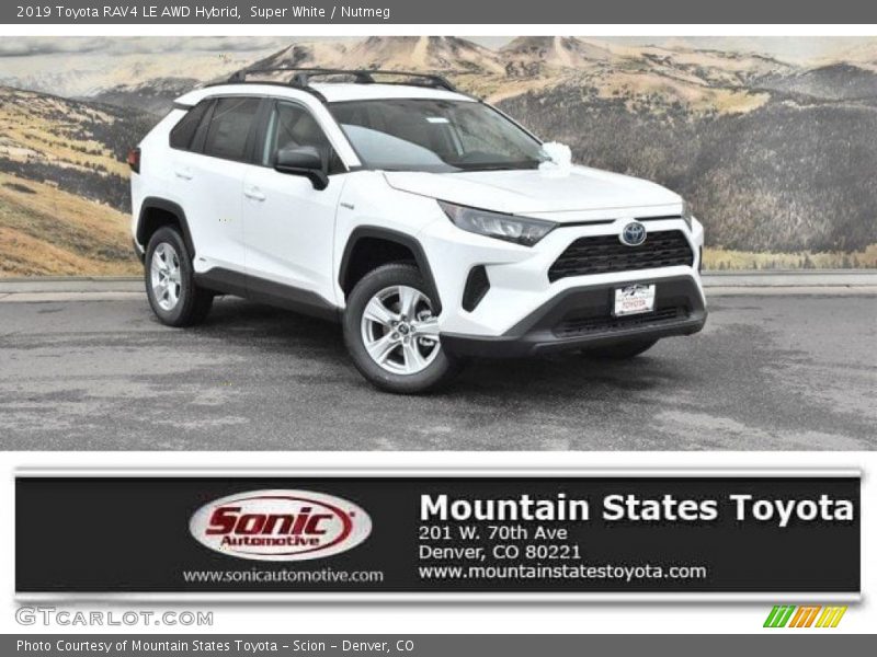 Super White / Nutmeg 2019 Toyota RAV4 LE AWD Hybrid