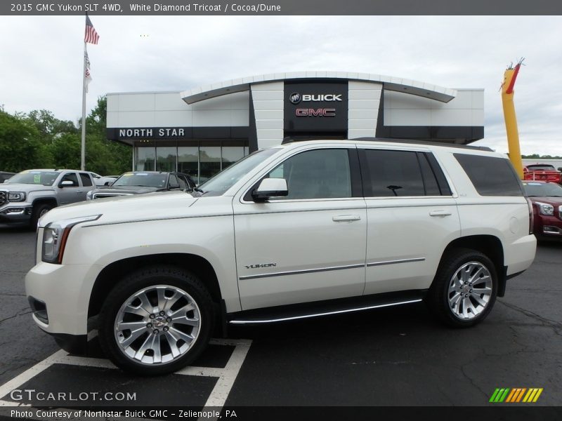 White Diamond Tricoat / Cocoa/Dune 2015 GMC Yukon SLT 4WD