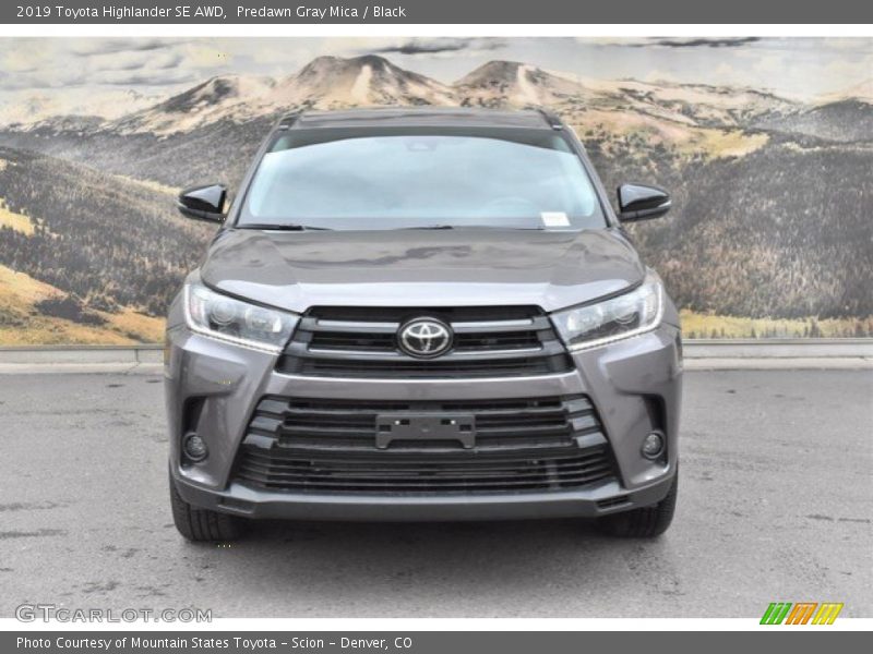 Predawn Gray Mica / Black 2019 Toyota Highlander SE AWD