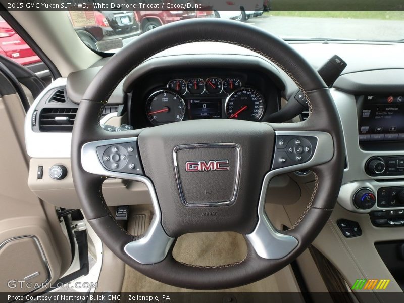 White Diamond Tricoat / Cocoa/Dune 2015 GMC Yukon SLT 4WD