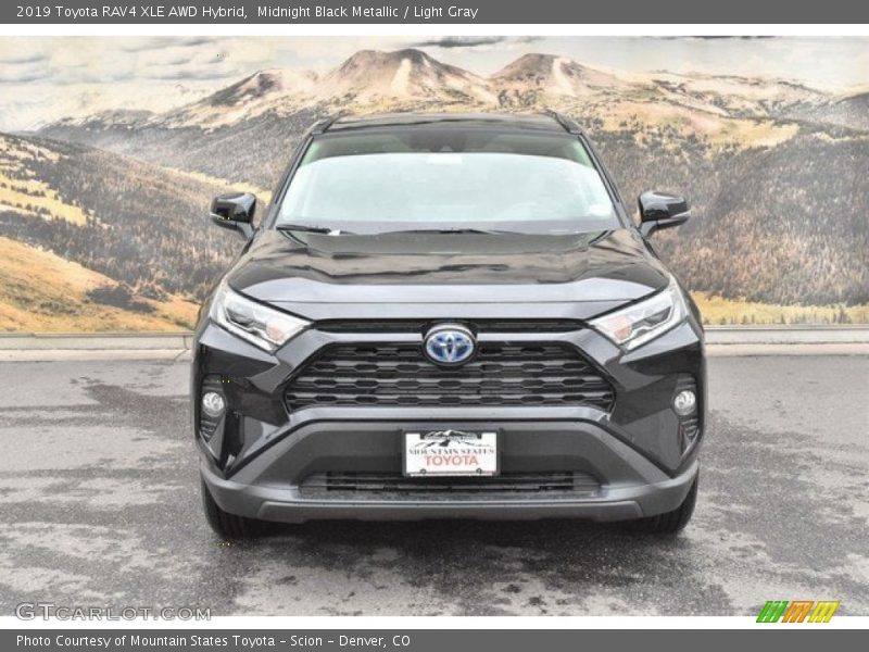 Midnight Black Metallic / Light Gray 2019 Toyota RAV4 XLE AWD Hybrid
