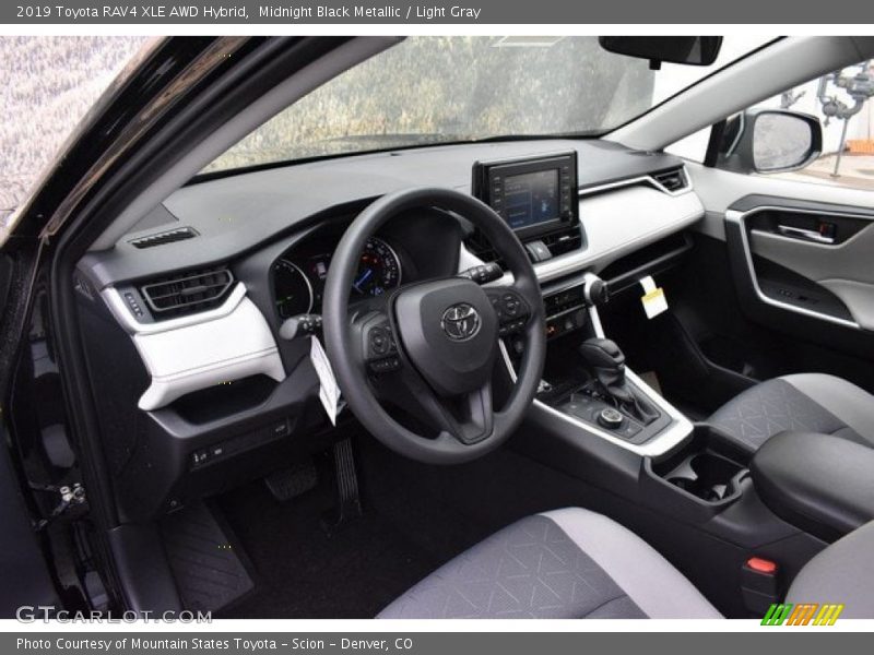 Midnight Black Metallic / Light Gray 2019 Toyota RAV4 XLE AWD Hybrid