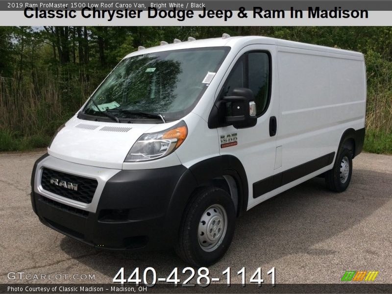 Bright White / Black 2019 Ram ProMaster 1500 Low Roof Cargo Van