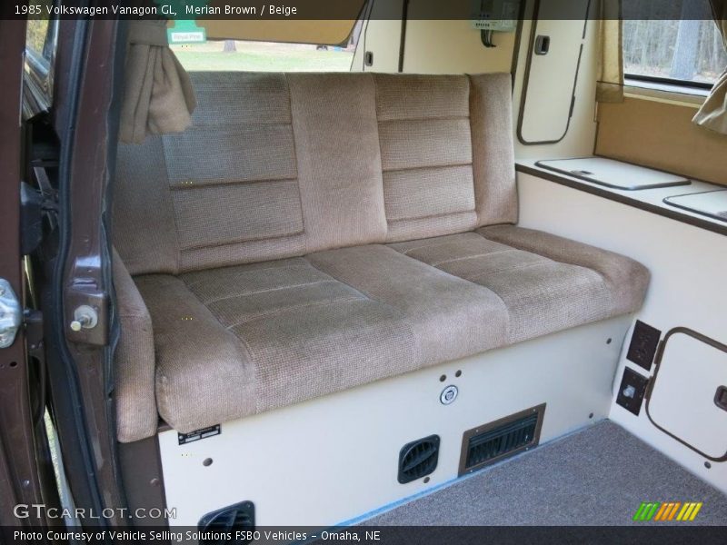 Rear Seat of 1985 Vanagon GL
