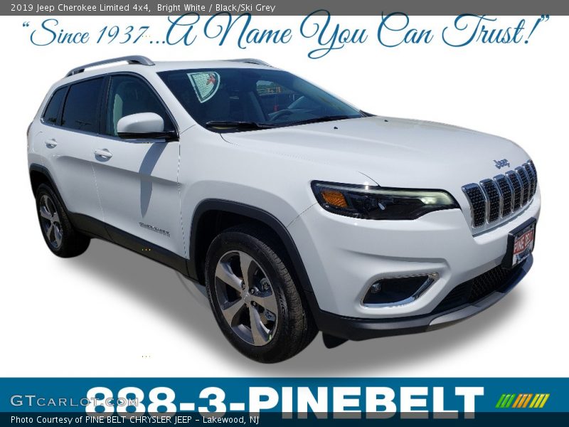 Bright White / Black/Ski Grey 2019 Jeep Cherokee Limited 4x4