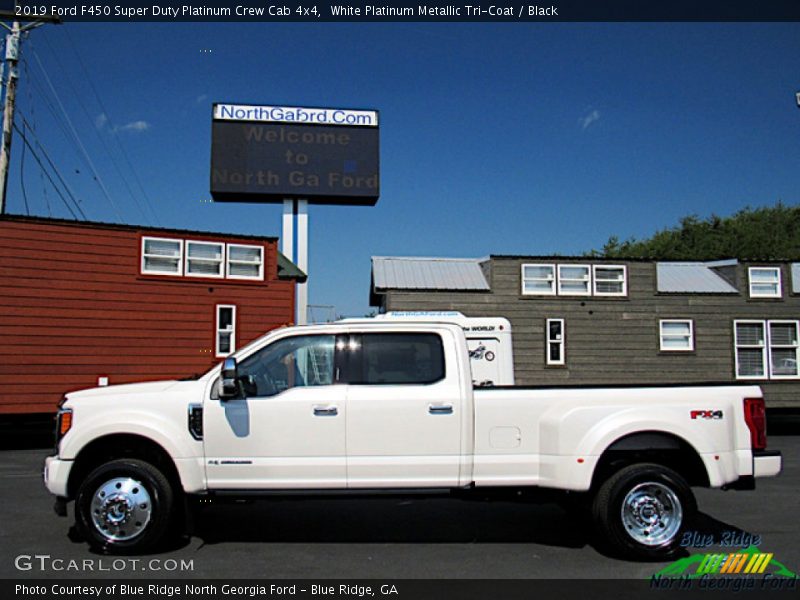 White Platinum Metallic Tri-Coat / Black 2019 Ford F450 Super Duty Platinum Crew Cab 4x4