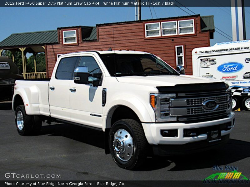 White Platinum Metallic Tri-Coat / Black 2019 Ford F450 Super Duty Platinum Crew Cab 4x4