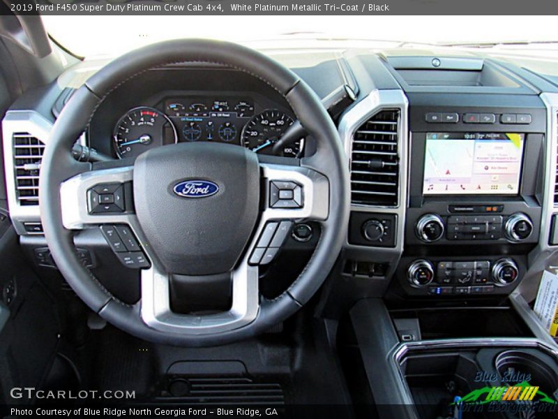 White Platinum Metallic Tri-Coat / Black 2019 Ford F450 Super Duty Platinum Crew Cab 4x4