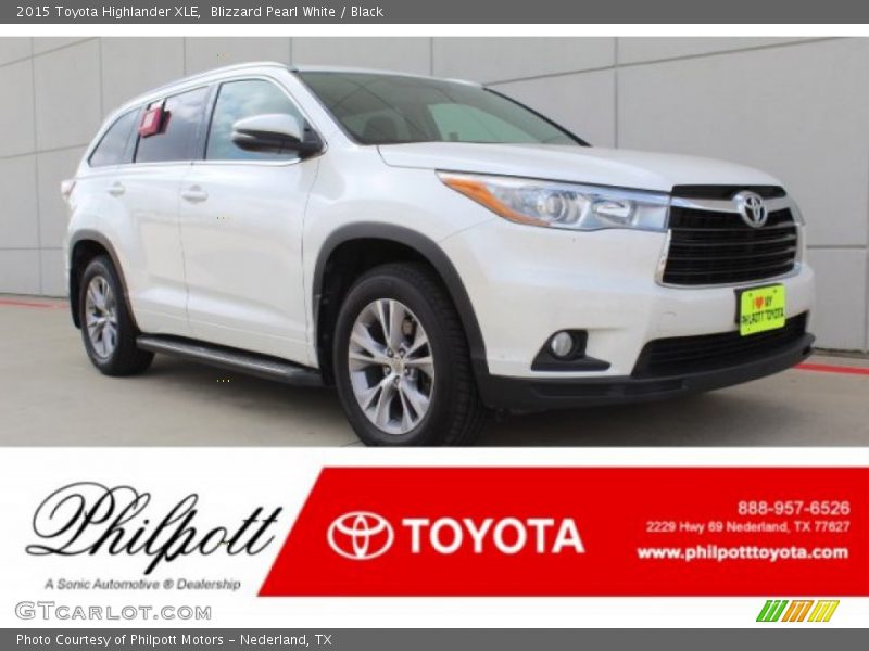 Blizzard Pearl White / Black 2015 Toyota Highlander XLE