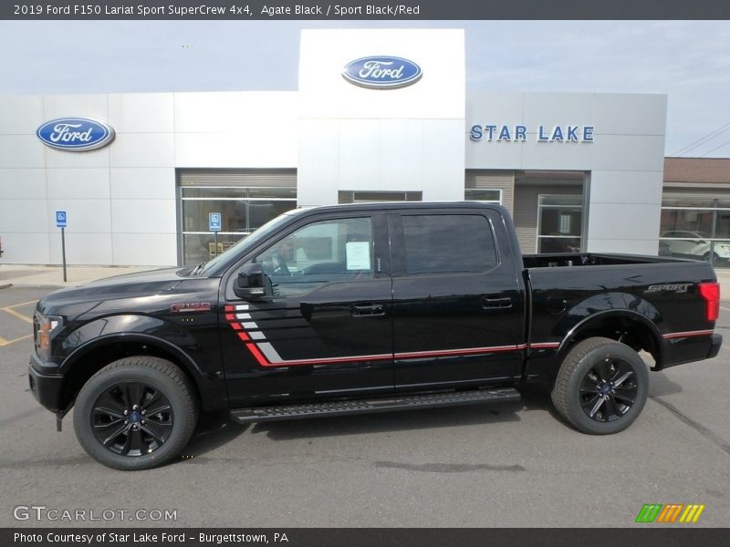Agate Black / Sport Black/Red 2019 Ford F150 Lariat Sport SuperCrew 4x4