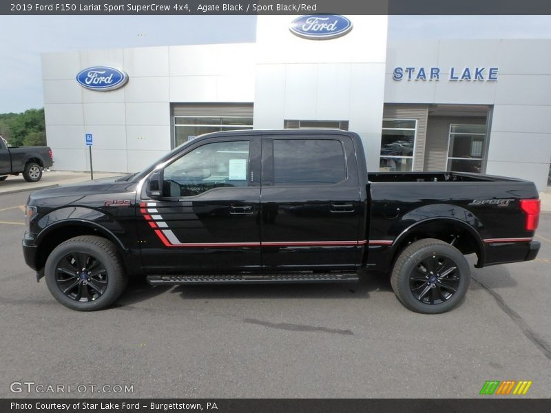 Agate Black / Sport Black/Red 2019 Ford F150 Lariat Sport SuperCrew 4x4
