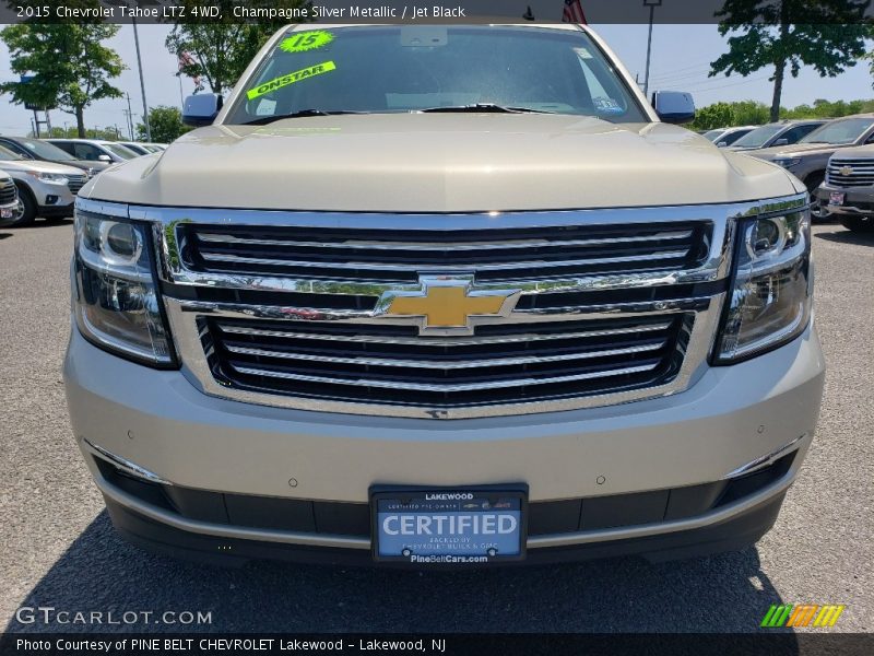 Champagne Silver Metallic / Jet Black 2015 Chevrolet Tahoe LTZ 4WD