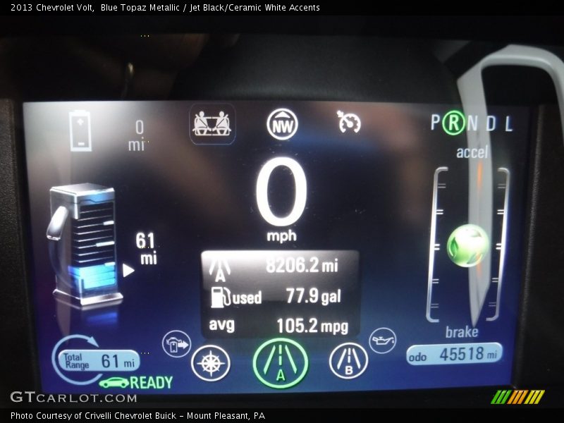 Blue Topaz Metallic / Jet Black/Ceramic White Accents 2013 Chevrolet Volt