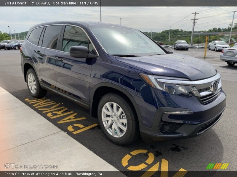 Obsidian Blue Pearl / Gray 2019 Honda Pilot LX AWD