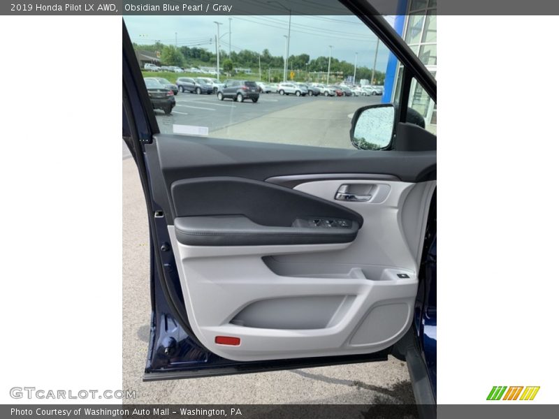 Obsidian Blue Pearl / Gray 2019 Honda Pilot LX AWD