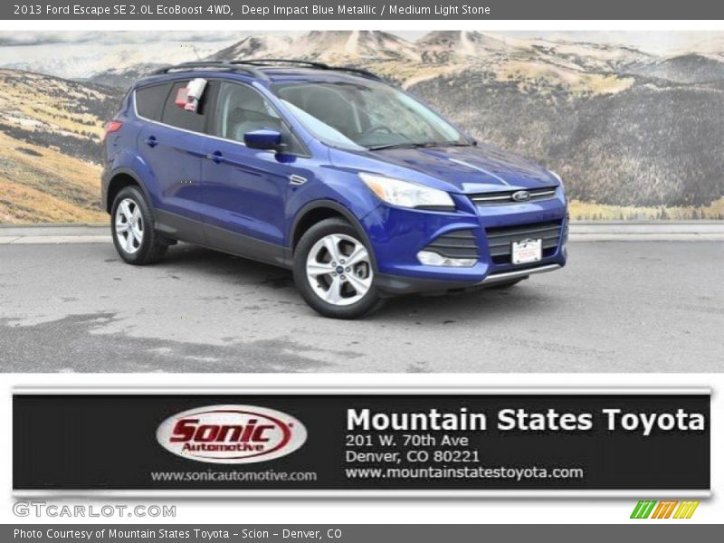 Deep Impact Blue Metallic / Medium Light Stone 2013 Ford Escape SE 2.0L EcoBoost 4WD