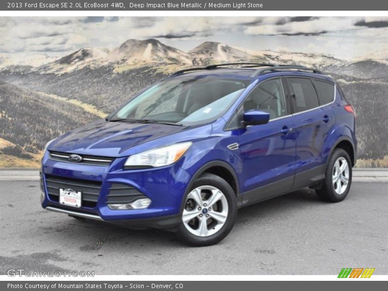 Deep Impact Blue Metallic / Medium Light Stone 2013 Ford Escape SE 2.0L EcoBoost 4WD