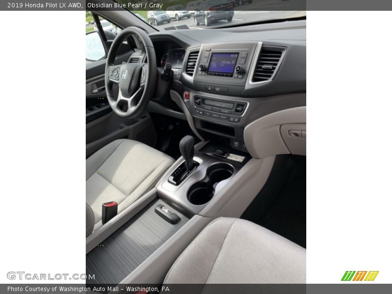 Obsidian Blue Pearl / Gray 2019 Honda Pilot LX AWD