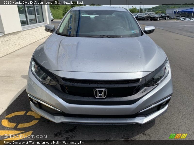 Lunar Silver Metallic / Black 2019 Honda Civic EX Sedan