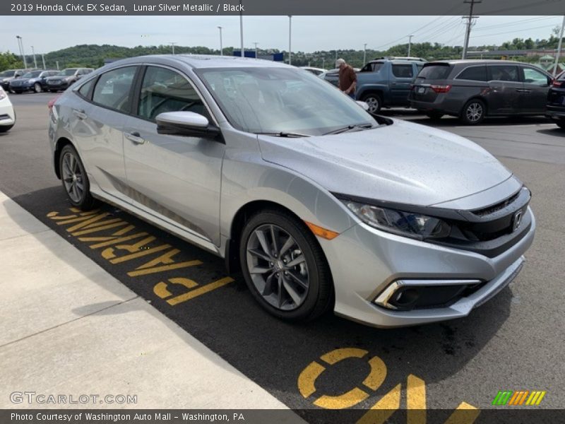 Lunar Silver Metallic / Black 2019 Honda Civic EX Sedan