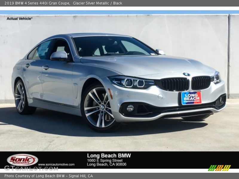 Glacier Silver Metallic / Black 2019 BMW 4 Series 440i Gran Coupe