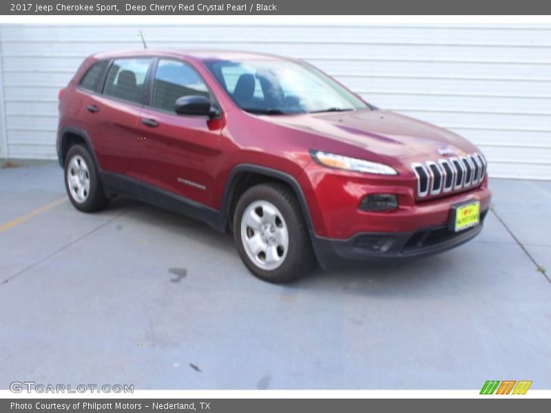 Deep Cherry Red Crystal Pearl / Black 2017 Jeep Cherokee Sport