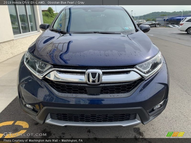 Obsidian Blue Pearl / Gray 2019 Honda CR-V EX-L AWD