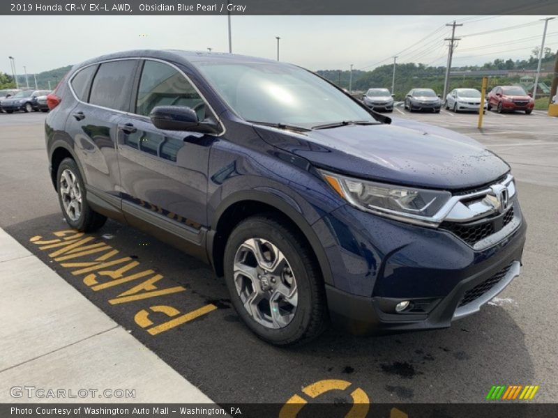 Obsidian Blue Pearl / Gray 2019 Honda CR-V EX-L AWD