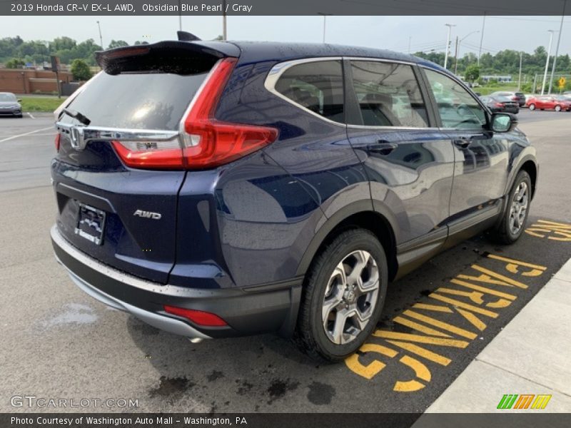 Obsidian Blue Pearl / Gray 2019 Honda CR-V EX-L AWD
