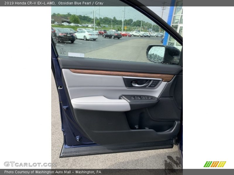 Obsidian Blue Pearl / Gray 2019 Honda CR-V EX-L AWD