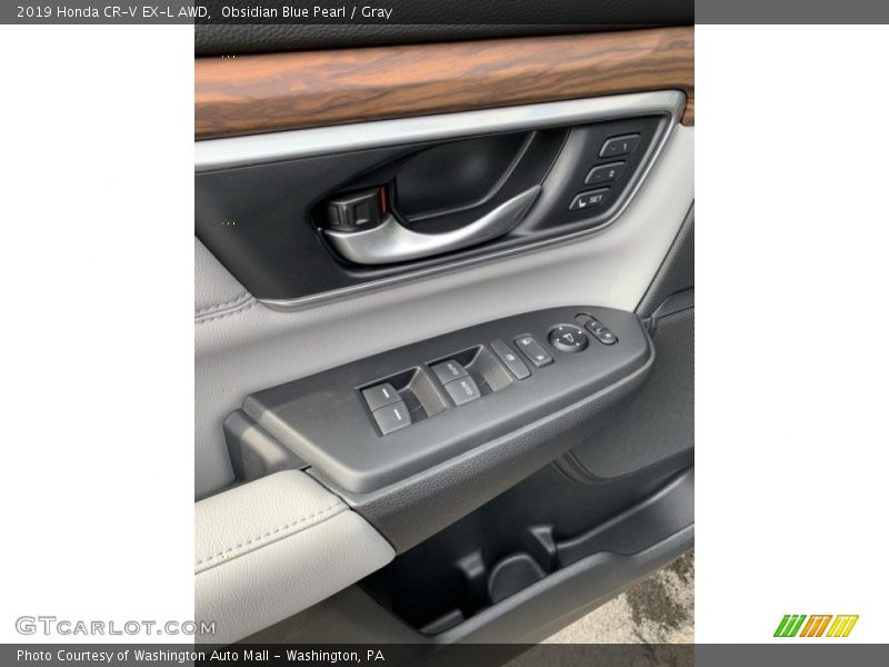 Obsidian Blue Pearl / Gray 2019 Honda CR-V EX-L AWD