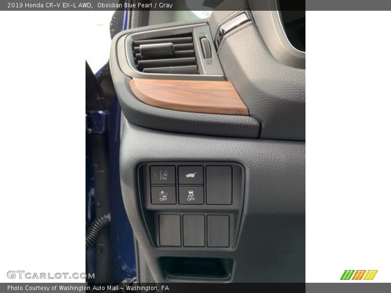 Obsidian Blue Pearl / Gray 2019 Honda CR-V EX-L AWD