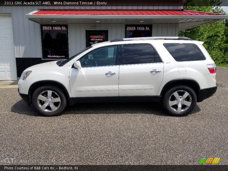 White Diamond Tintcoat / Ebony 2011 GMC Acadia SLT AWD