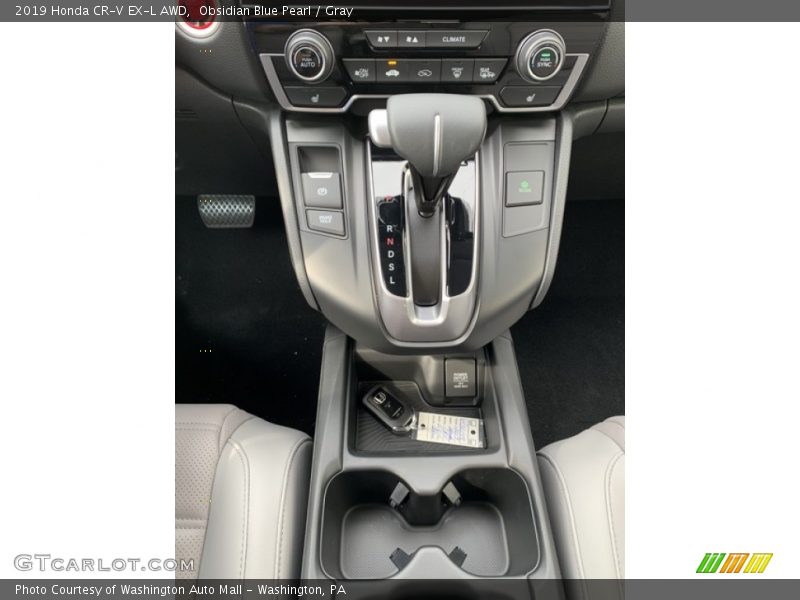 Obsidian Blue Pearl / Gray 2019 Honda CR-V EX-L AWD