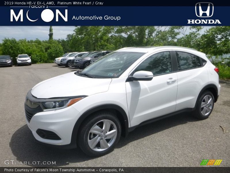 Platinum White Pearl / Gray 2019 Honda HR-V EX-L AWD