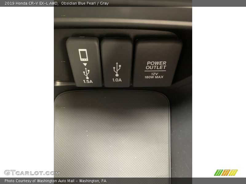 Obsidian Blue Pearl / Gray 2019 Honda CR-V EX-L AWD
