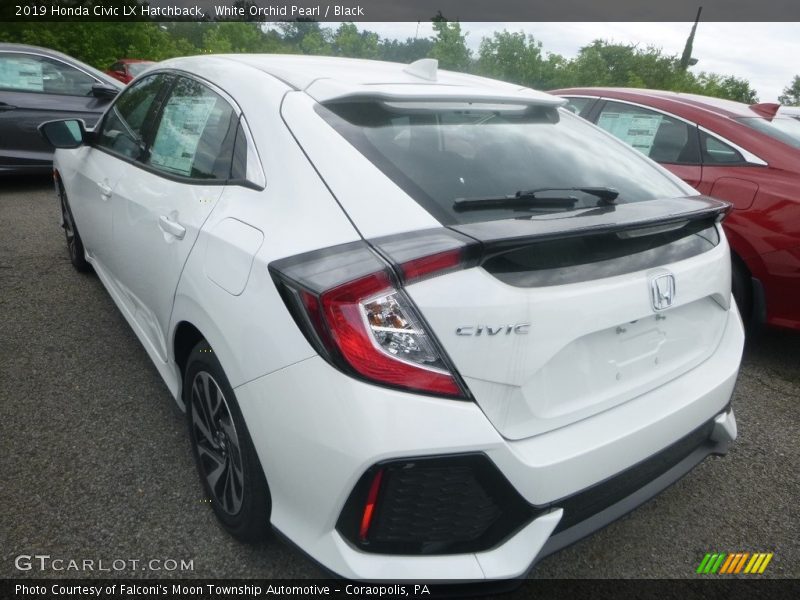 White Orchid Pearl / Black 2019 Honda Civic LX Hatchback