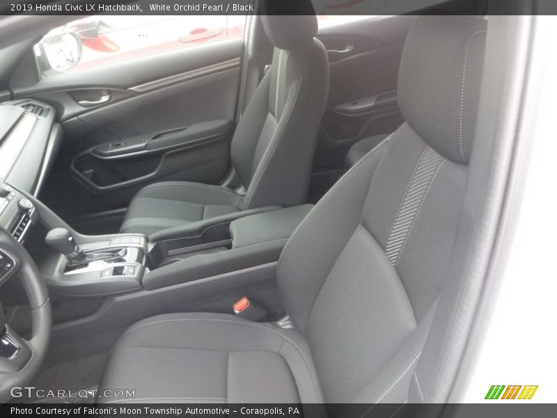 White Orchid Pearl / Black 2019 Honda Civic LX Hatchback