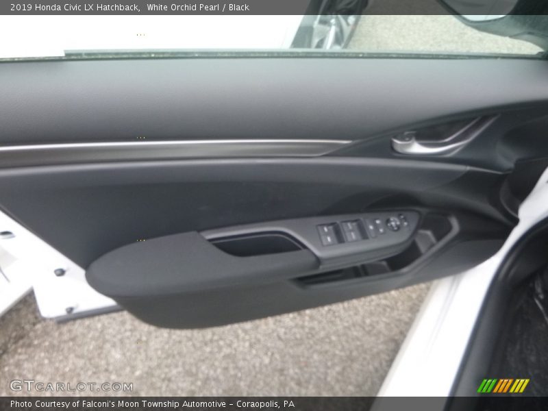 White Orchid Pearl / Black 2019 Honda Civic LX Hatchback