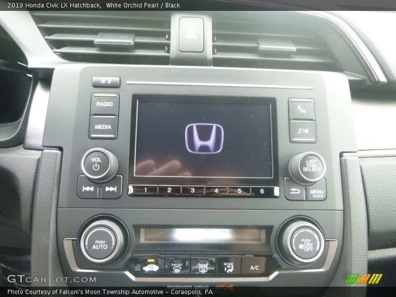 White Orchid Pearl / Black 2019 Honda Civic LX Hatchback