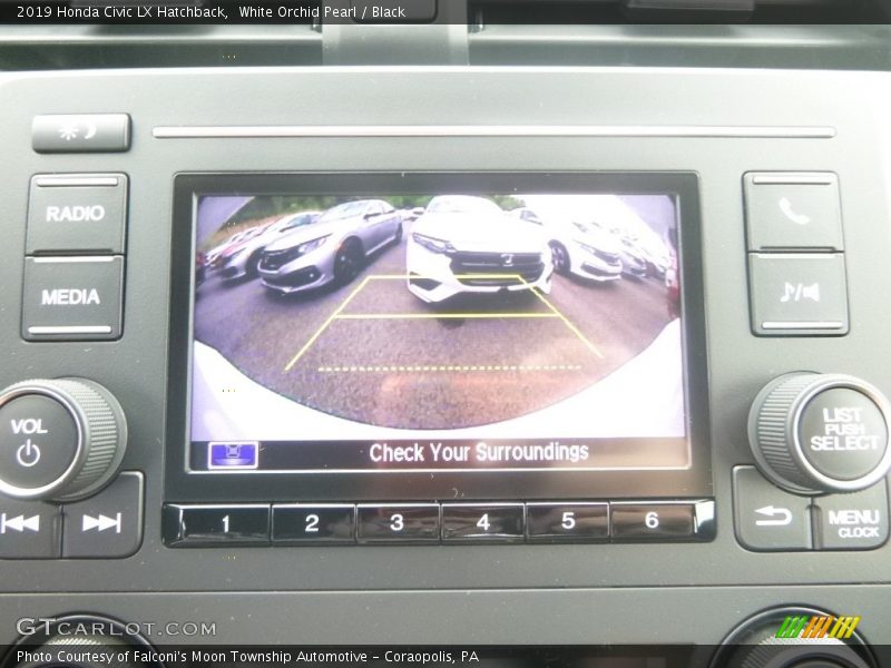 White Orchid Pearl / Black 2019 Honda Civic LX Hatchback
